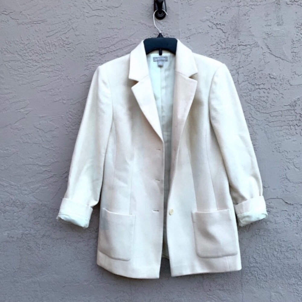 Nordstrom : White wool peacoat coat